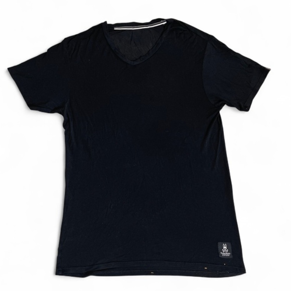 Psycho Bunny Black V-Neck Mens Tee